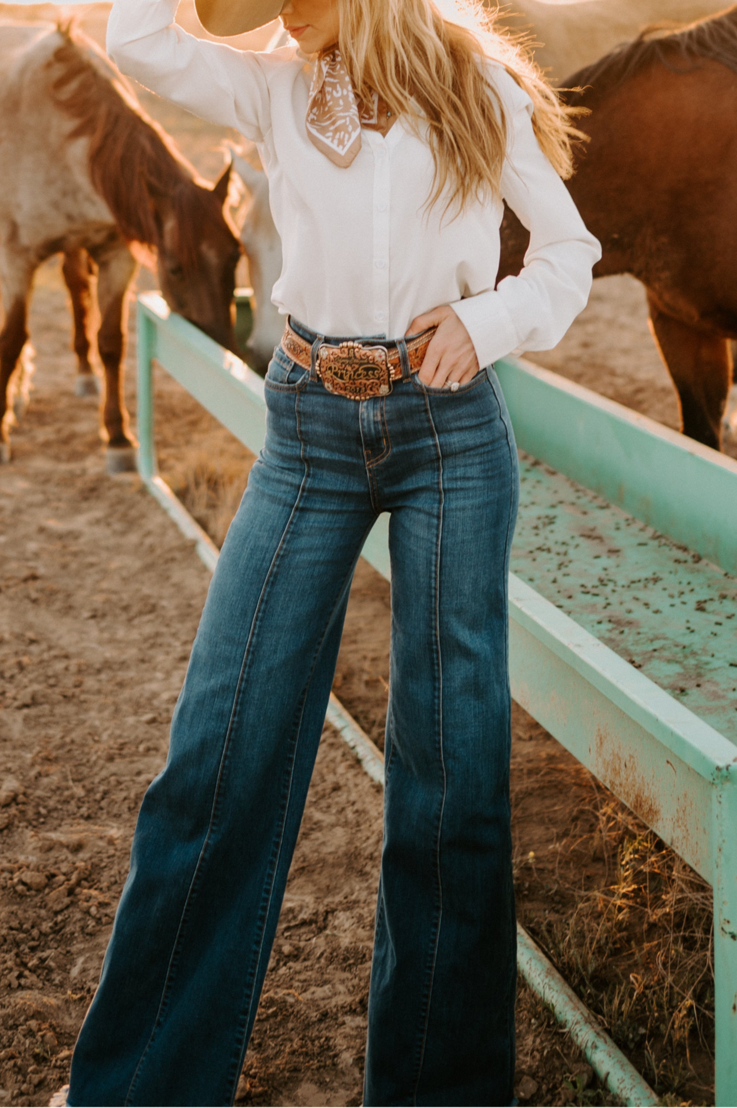 The Loretta Trouser Jean in Medium Wash