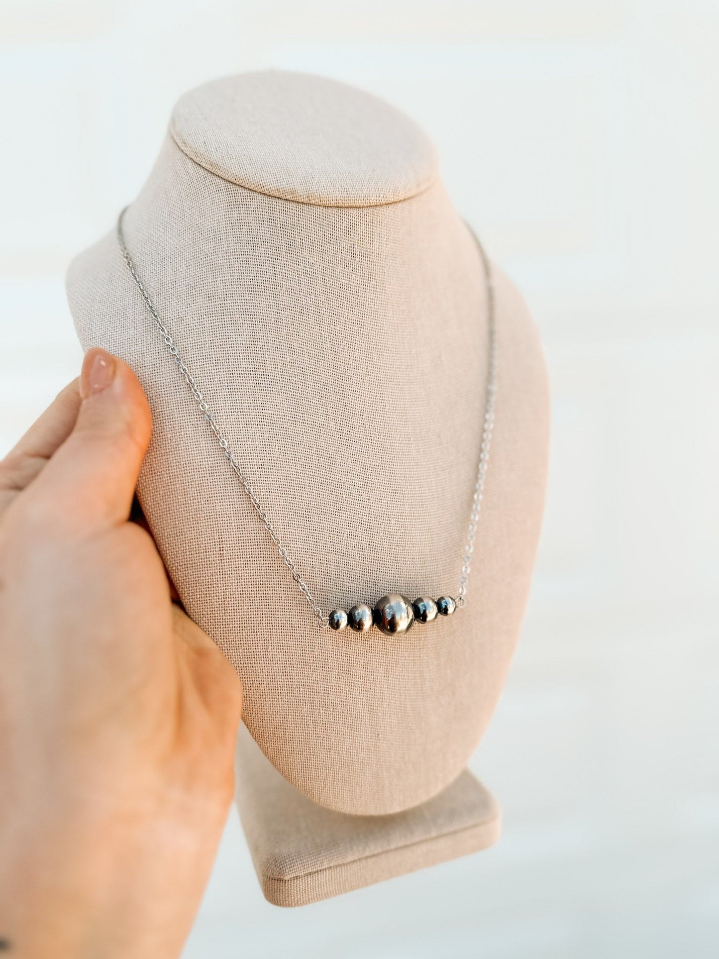 Graduated Bar Navajo Pearl Necklace