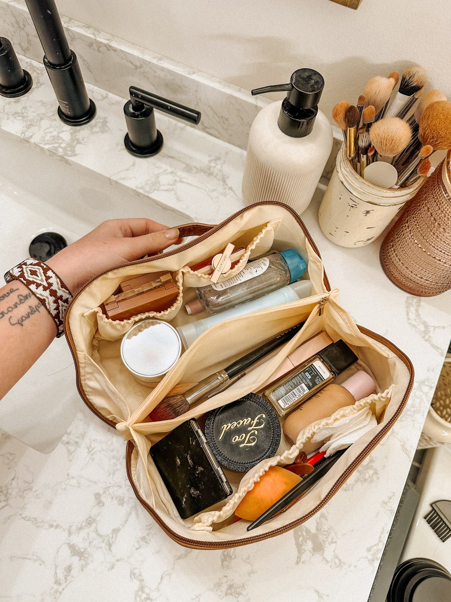 Tooled Makeup Travel Bag