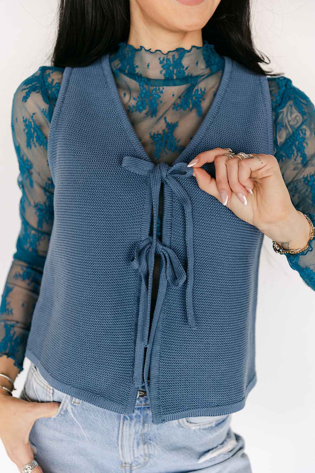 The Stevie Sweater Vest in Blue