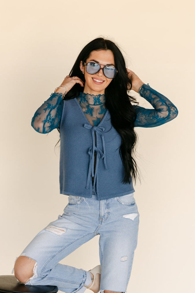 The Stevie Sweater Vest in Blue