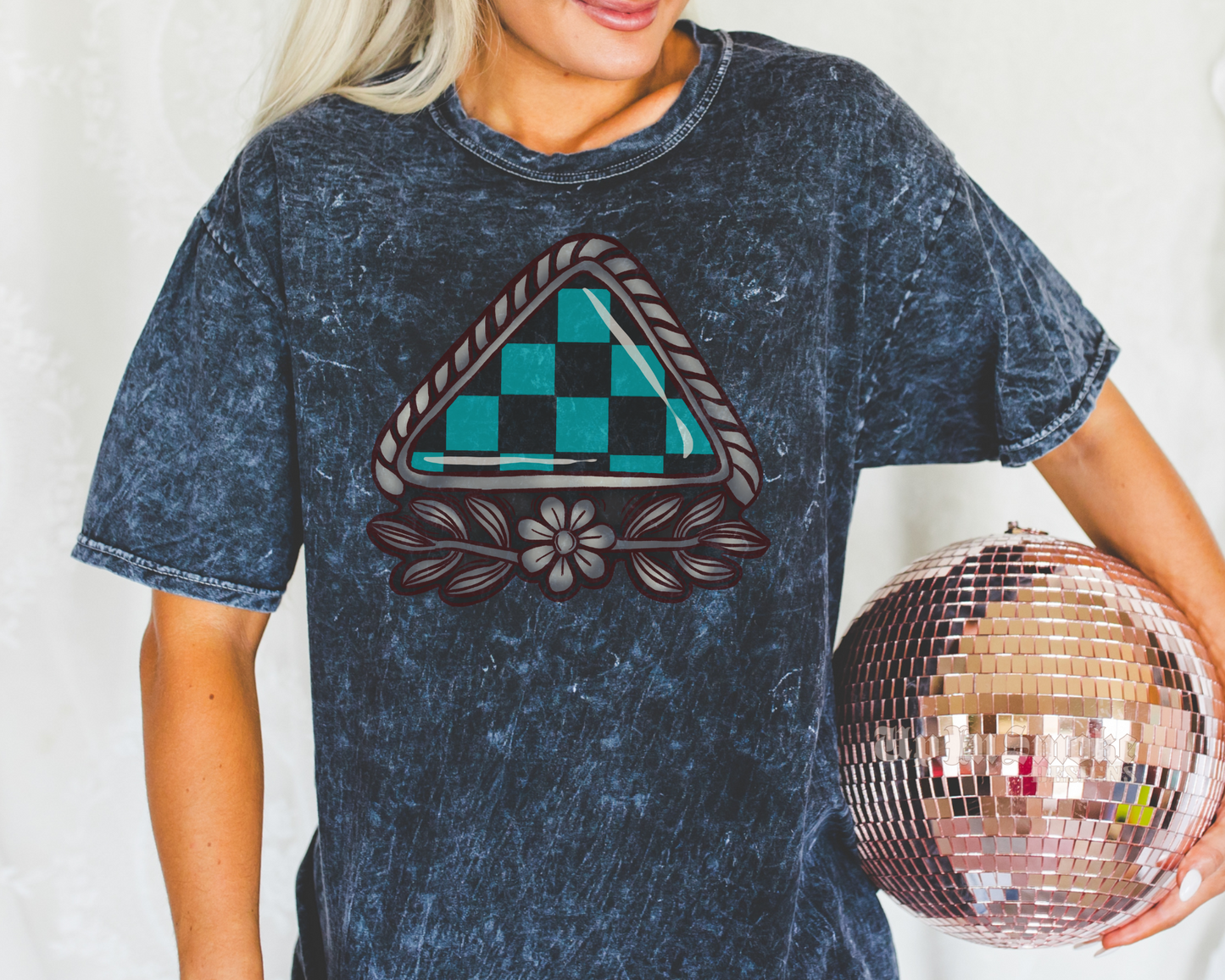 Checkered jewel tee