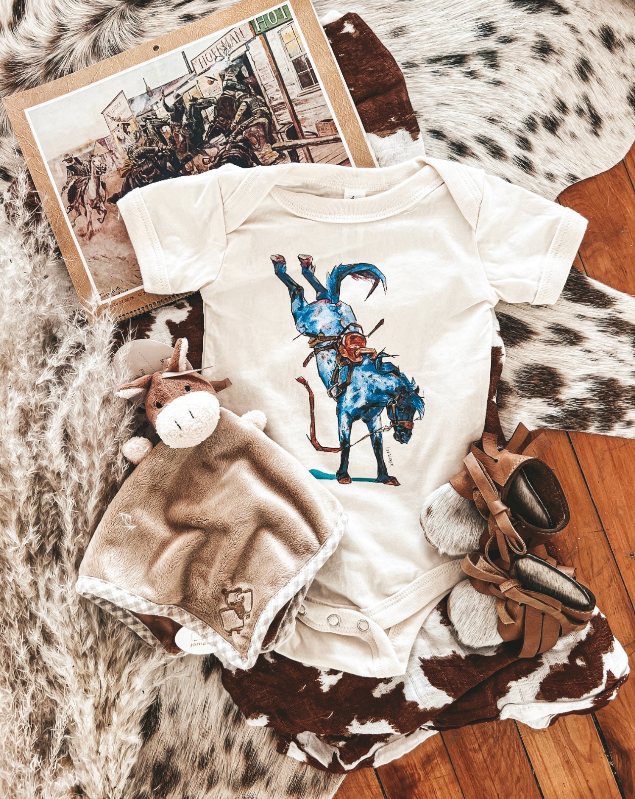 Buckin' Roan Design (Youth Onesie/Tee)(cream)