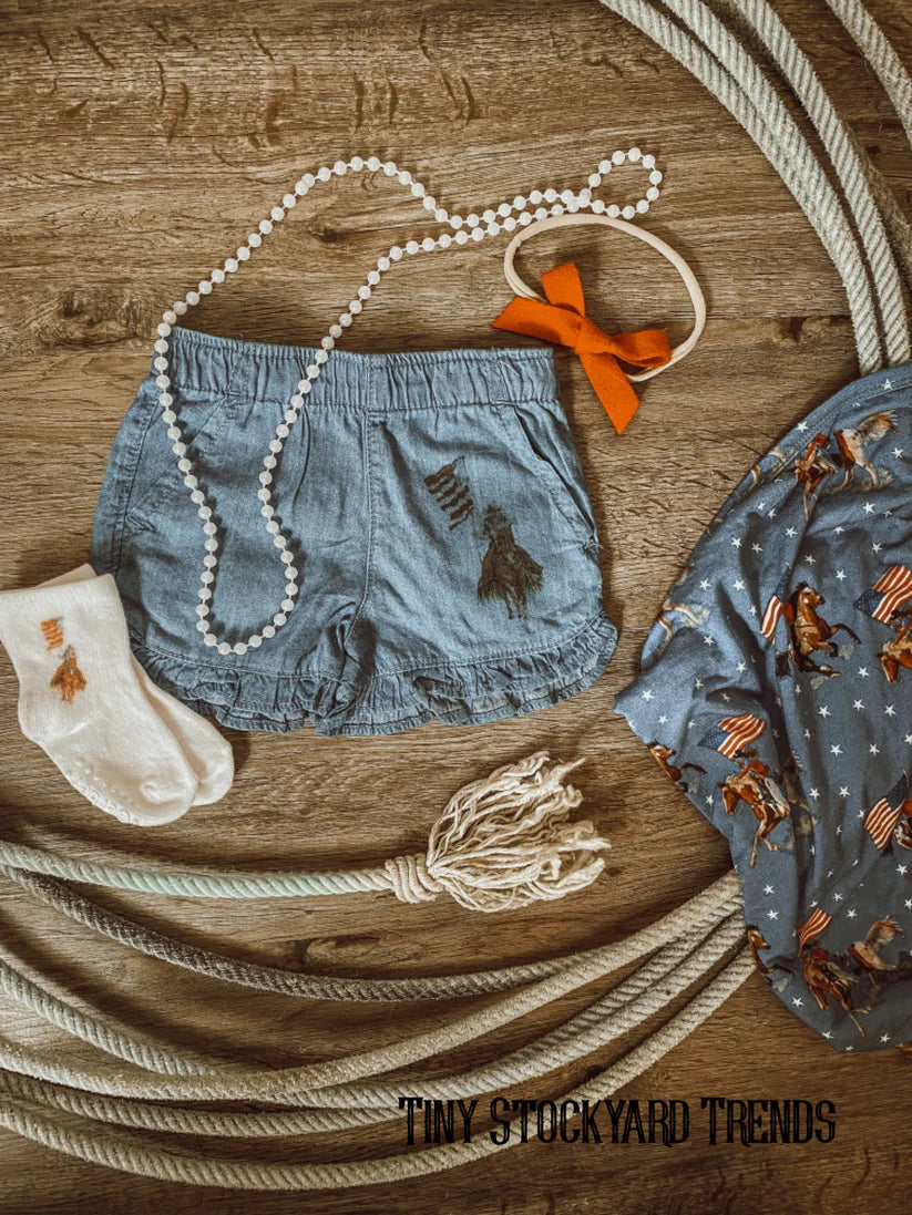 Old Glory Denim Ruffled Shorts