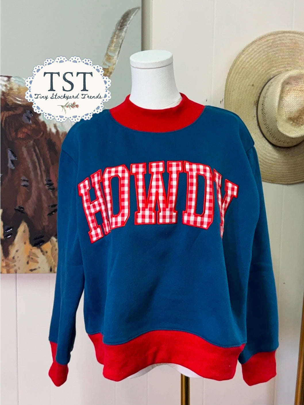 Howdy mock neck