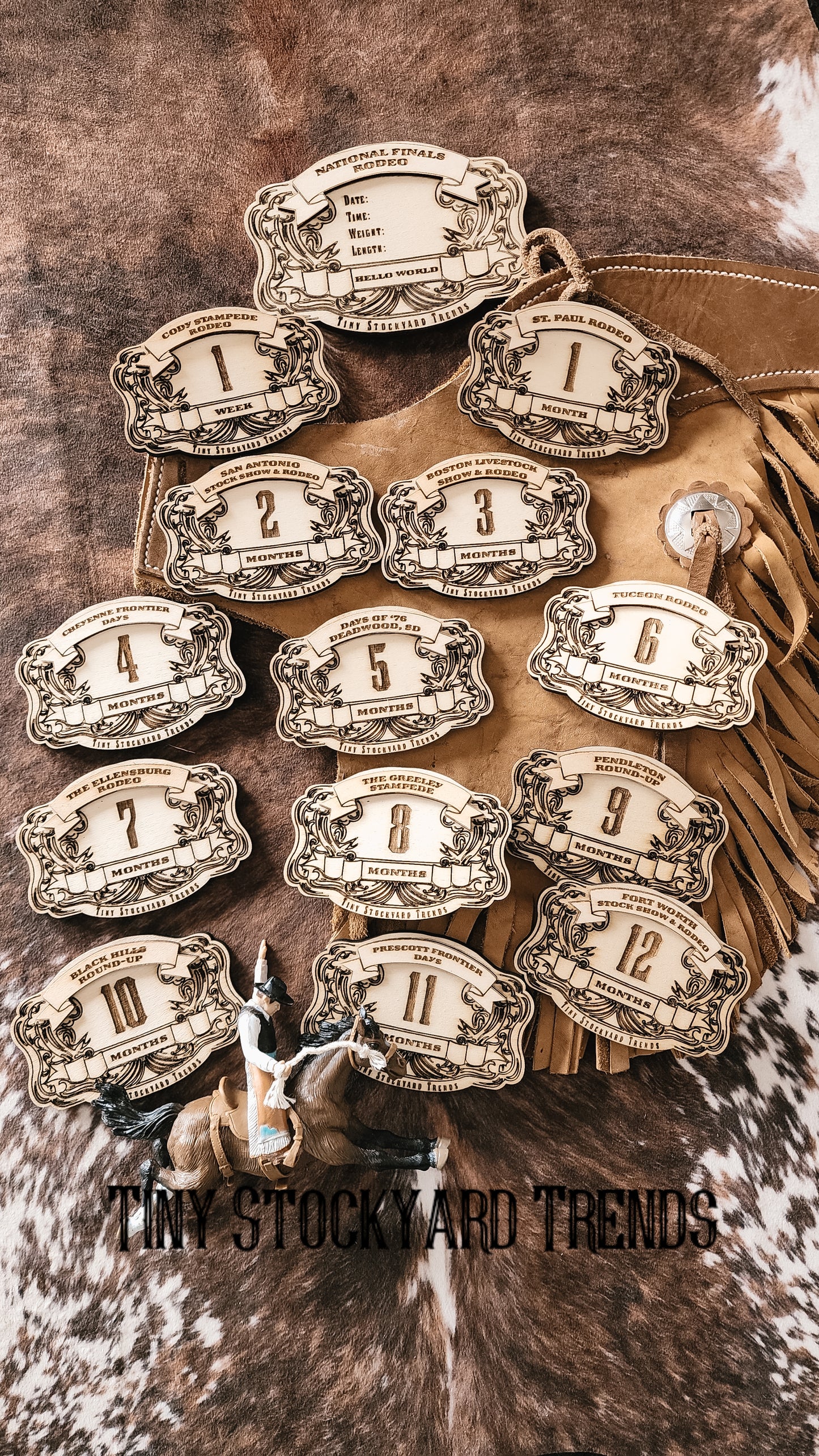 Tiny Stockyard Buckle Milestones and Announcement Set