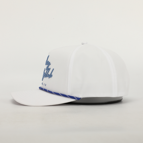 Cursive Roped Hat White