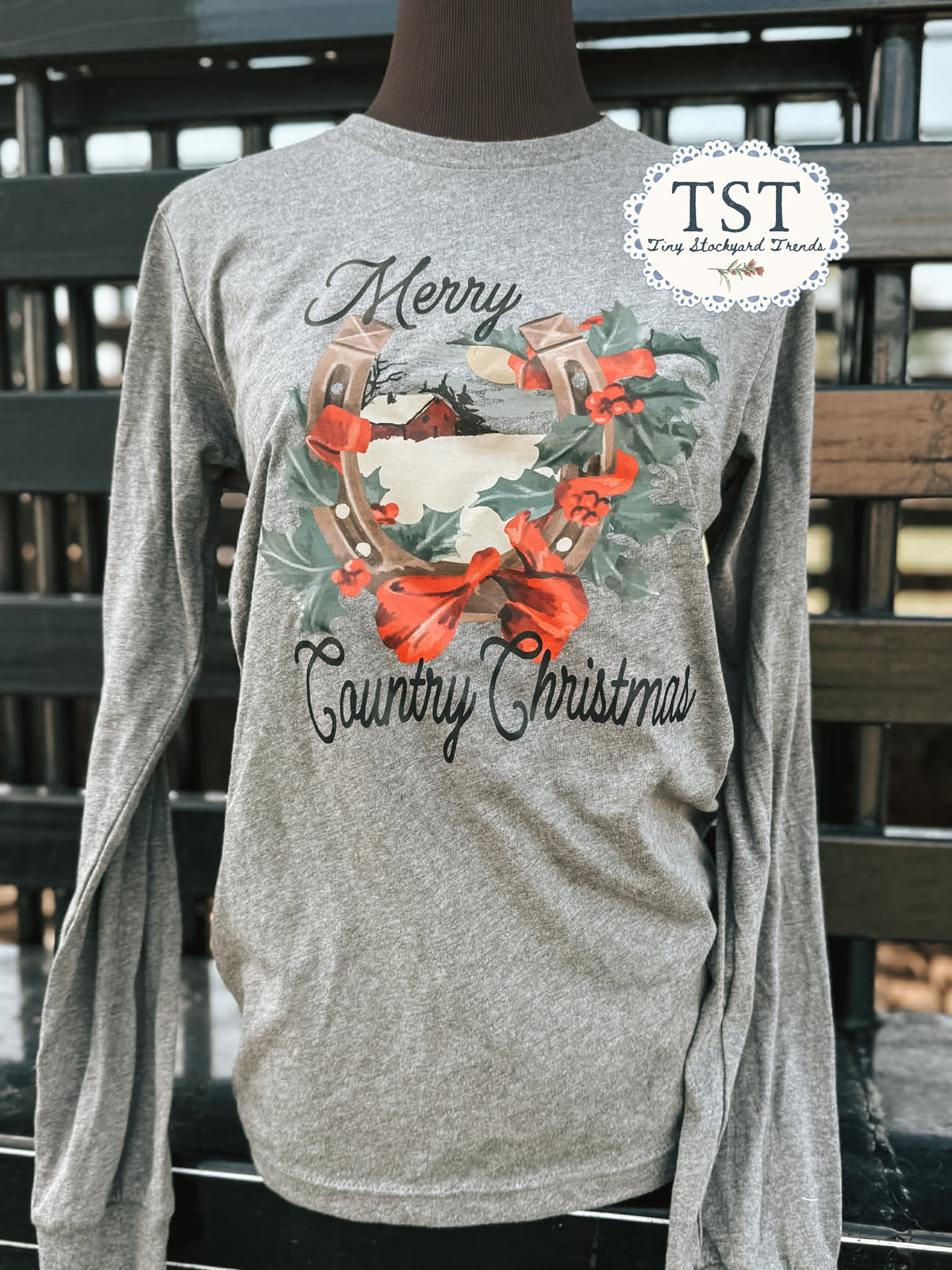 Merry Country Christmas-Kids Gray