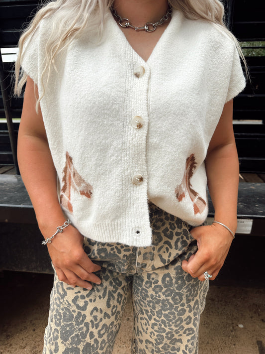 The Pony Sleeveless Cardigan