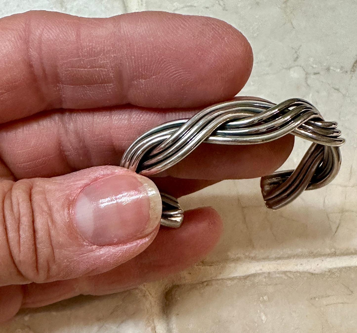 Handcrafted Sterling Silver Rope Twist Baby, Child Cuff Bracelet