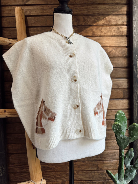 The Pony Sleeveless Cardigan