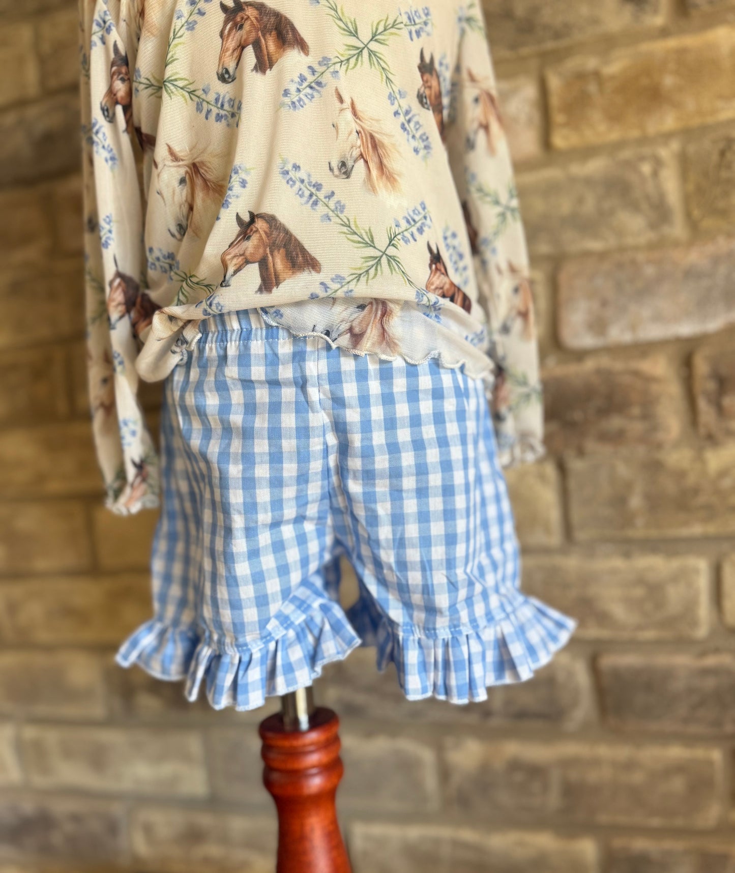 Ruffle Gingham Shorts