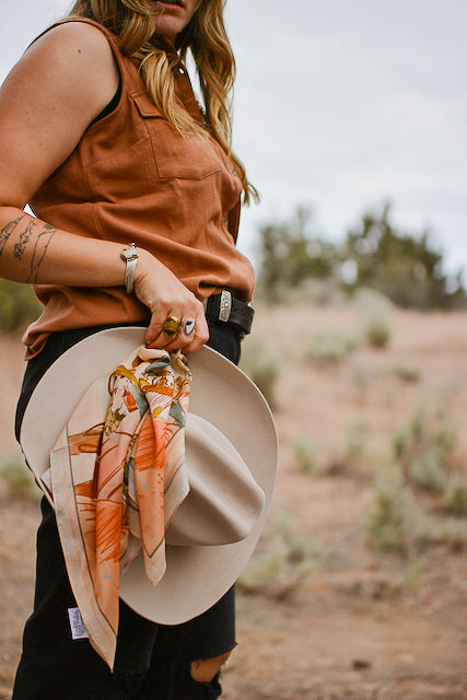 September Ride Cowgirl Silk Scarf Wild Rag