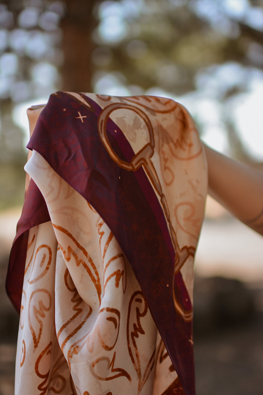 Show Day D Ring Snaffle Bit Wild Rag Scarf in Vintage Plum