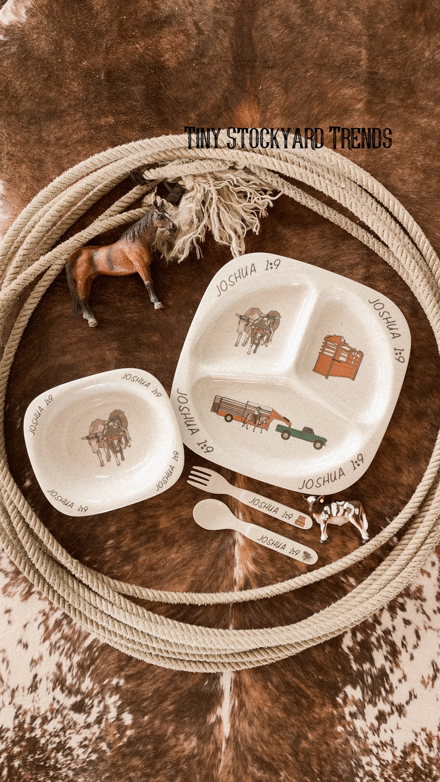 Let's Go Roping Dinner Set