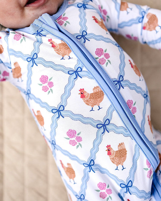 Bamboo Zip Romper | Chickens & Flowers