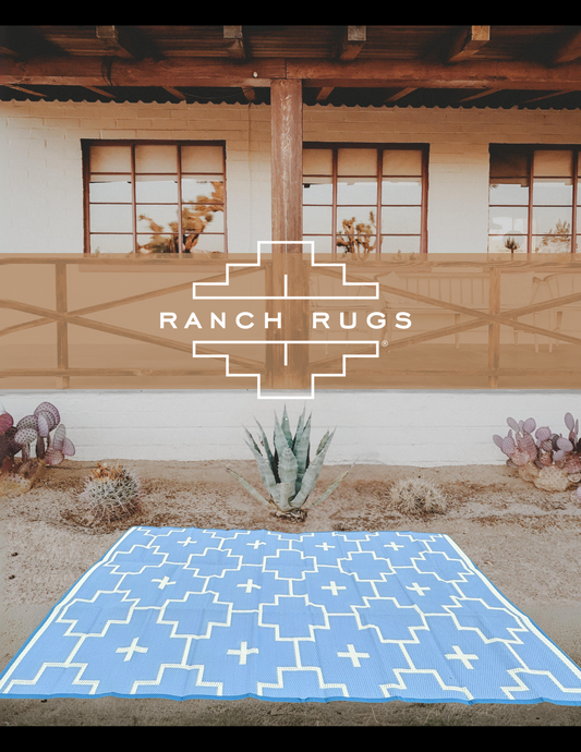 Lajitas Ranch Rug- BLUE + IVORY