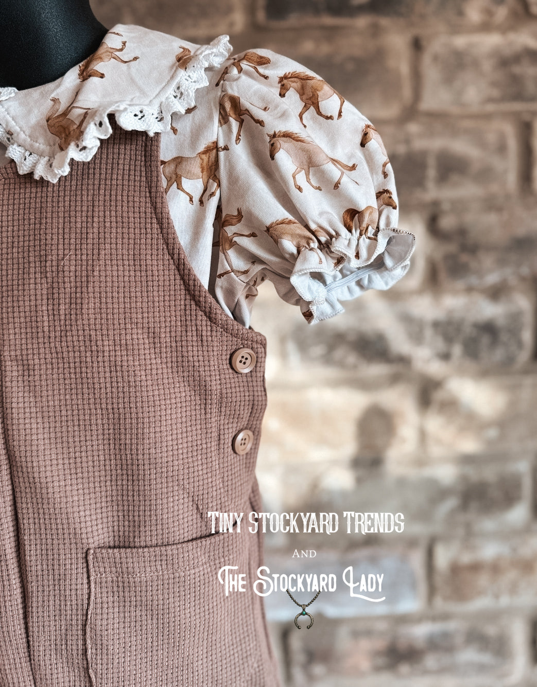 Brown Waffle Overall Dress