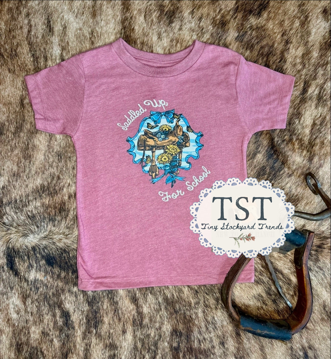 Girls Saddled Up for School Tee
