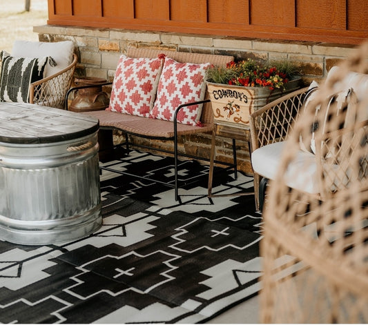 Ranch Rug- Black + Ivory -THE DAVIS - 6ft x 9ft