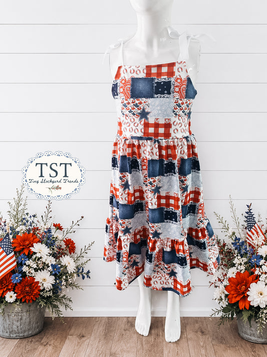 Patriotic Paisley Dress *Pre-Order