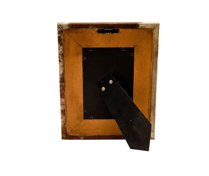 Cowhide Picture Frame: Brown